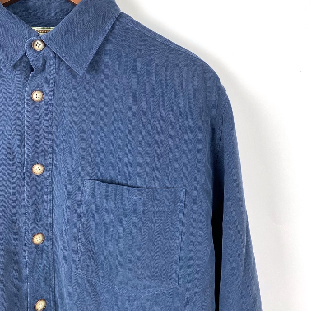 Tommy Bahama Men’s Button Down Shirt Navy Blue Medium Vintage - Picture 5 of 9